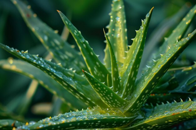 Las hojas verdes de aloe vera generan Ai