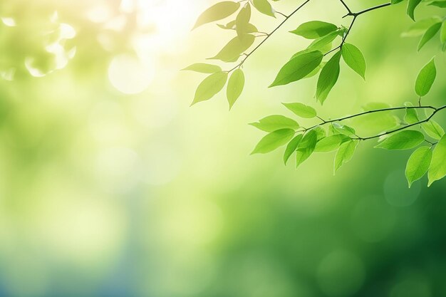 Foto las hojas verdes borrosas naturales de la primavera