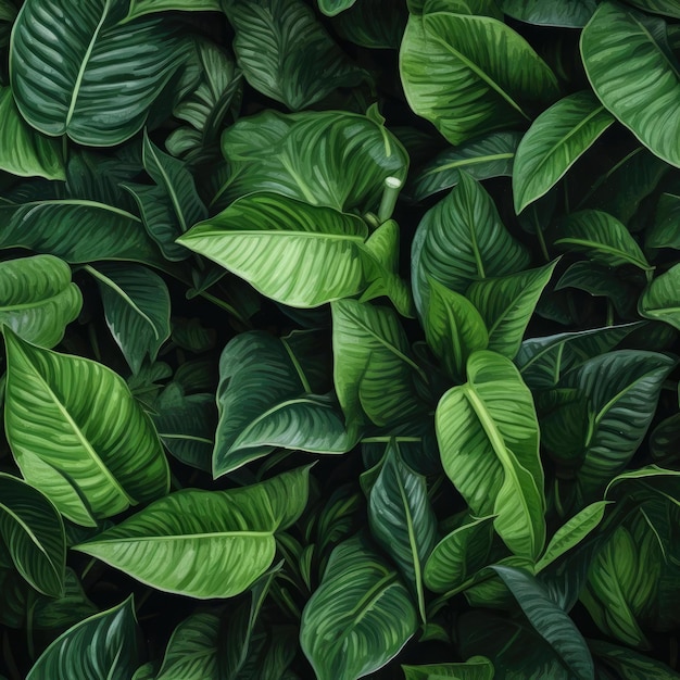 Foto hojas verdes sin costuras de plantas.