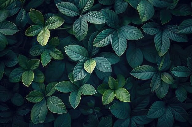 Hojas verdes de fondo con planta tropical de copia de espacio en Tailandia