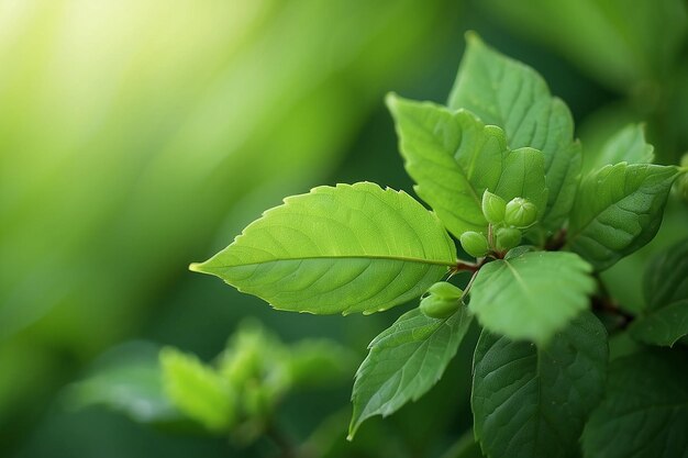 Las hojas verdes frescas de primer plano