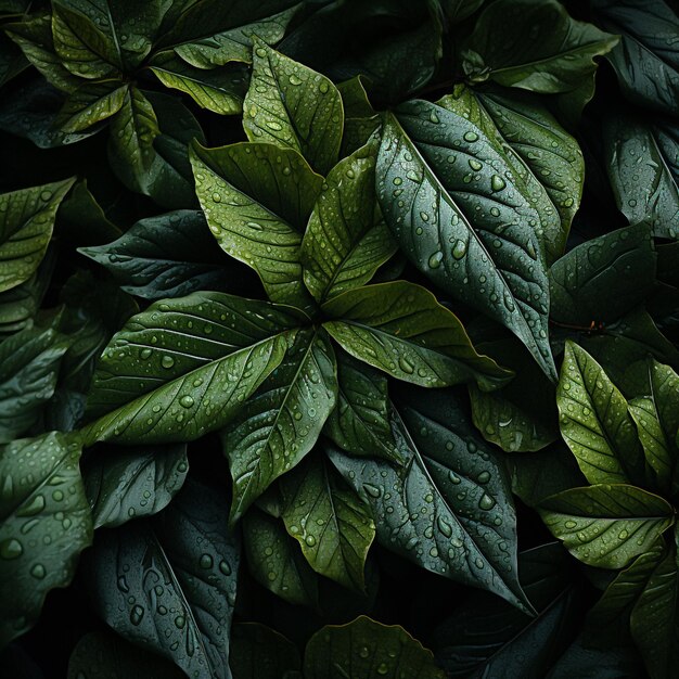 hojas verdes en el jardín