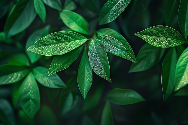 Las hojas verdes de la planta de cerca