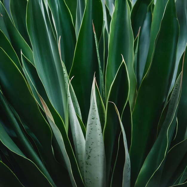 Foto hojas verdes de la planta de sansevieria