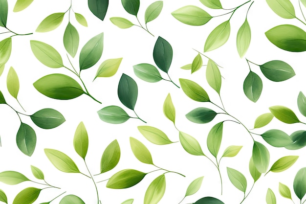 Foto hojas verdes sobre un fondo blanco