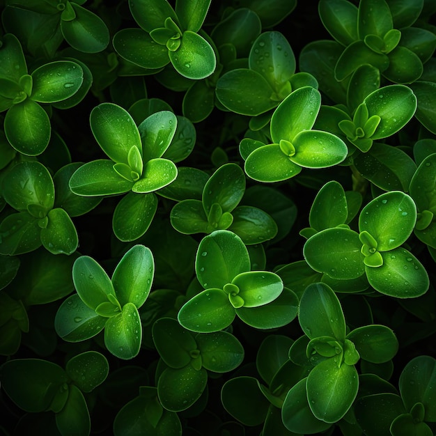 Foto hojas verdes vibrantes contra un fondo negro