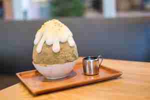 Foto hojicha kakigori