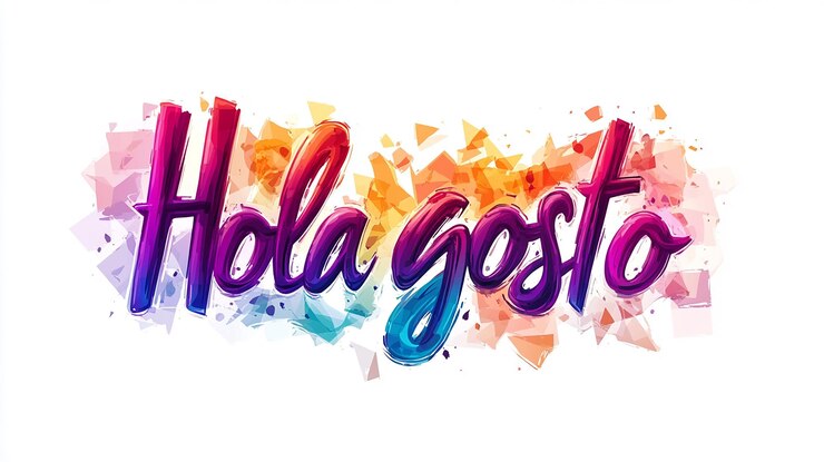 Foto hola agosto letras caligrafía en zigzag diagonal grunge en forma de gradiente de color salpicaduras hechas f