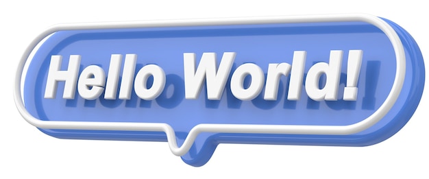 Hola Mundo Palabra y frase Ilustración en 3D