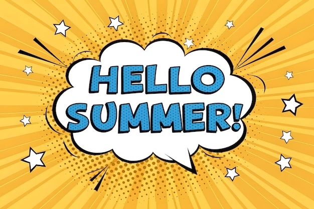 Hola verano saludo al estilo de los cómics