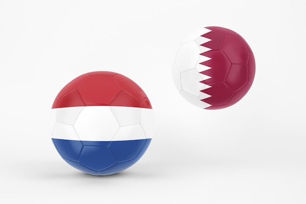 Holanda x Qatar em fundo branco