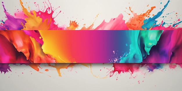 Foto holi-banner-design-vorlage für soziale medien mit farbenfrohem holi-puder-kopierraum