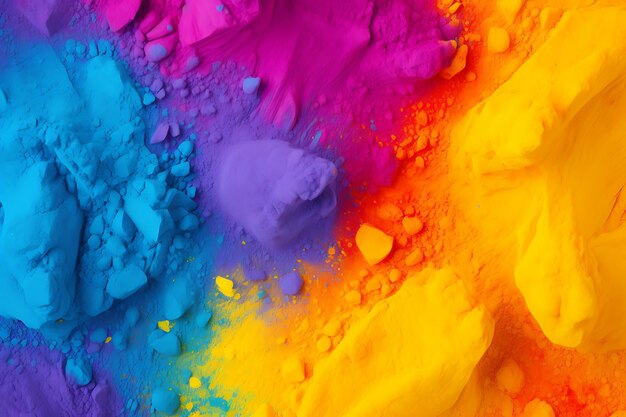 Holi Farbe voller Hintergrund mit Farbenspritz und Frauen