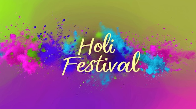 Holi-Festival-Poster-Design mit buntem Hintergrund