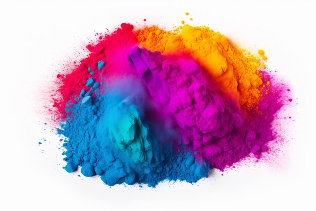 Foto holi spectacle vibrant multicolor paint powder em captivating isolation ar 32