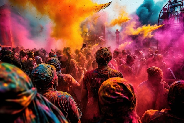 Foto holi vibes música danza y alegría holika dahan encendiendo el espíritu de holi