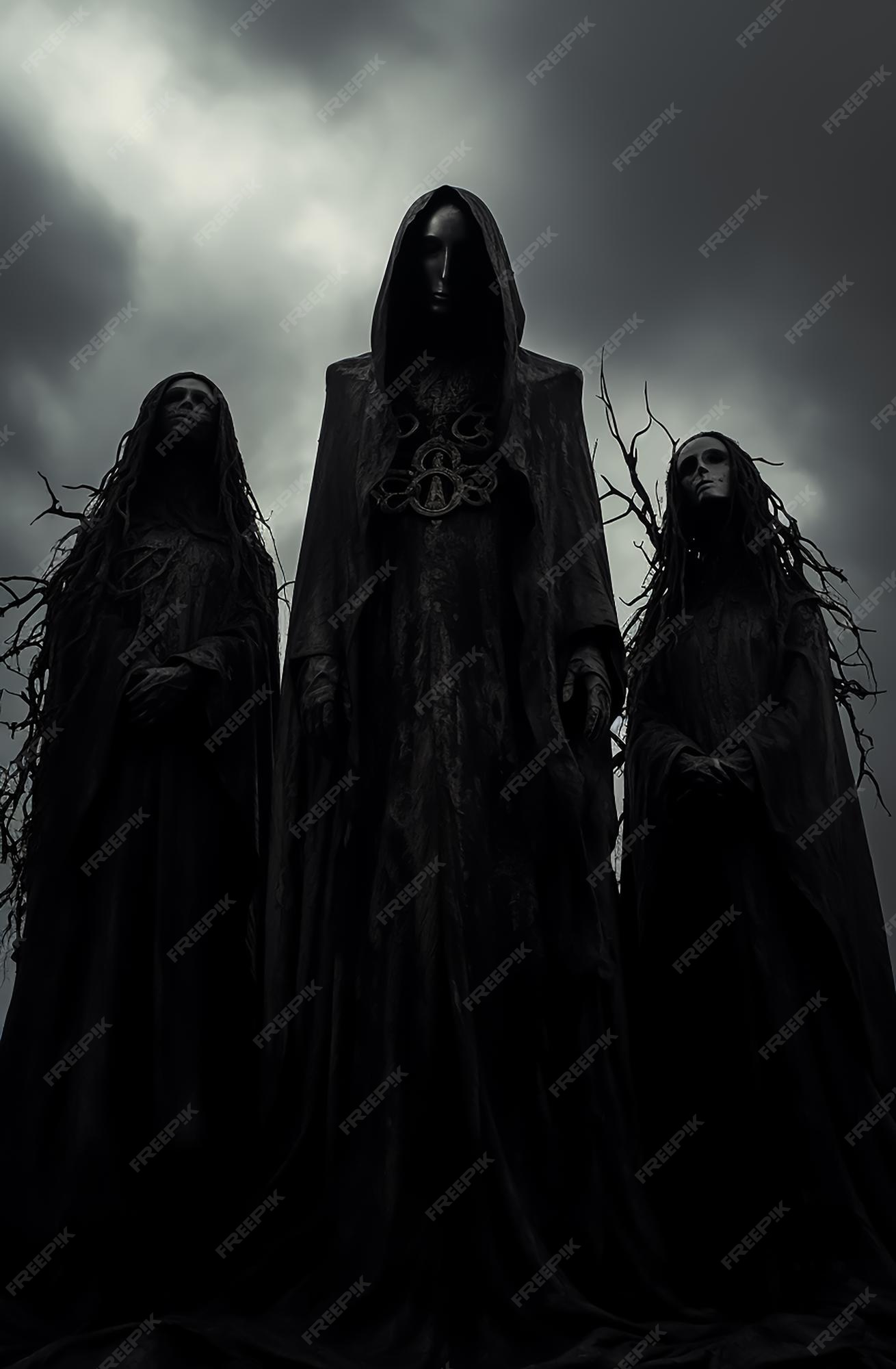 Hollow dark realm possuído cartaz grim reaper skeleton monges