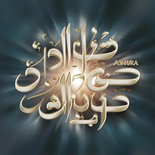 Holly Día de Ashura el alfabeto árabe deletrea el diseño de fondo