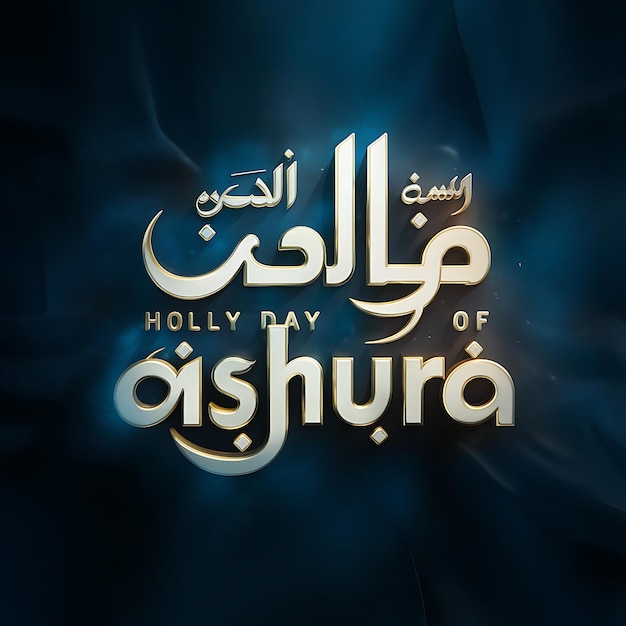 Holly Día de Ashura el alfabeto árabe deletrea el diseño de fondo