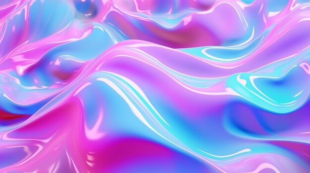 Holo gráfico sin costuras rosa y azul fundido con hieloGenerative AI