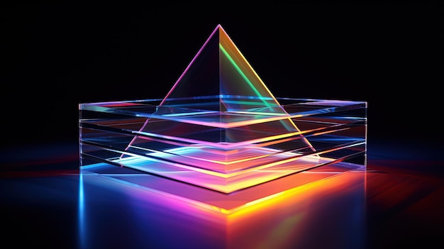 Holografía tridimensional muestra imágenes futuristas fondo de color sólido