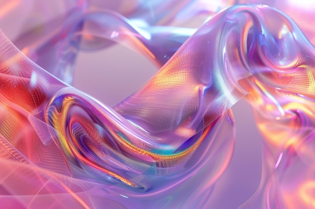 Holograma de forma abstracta en tres dimensiones