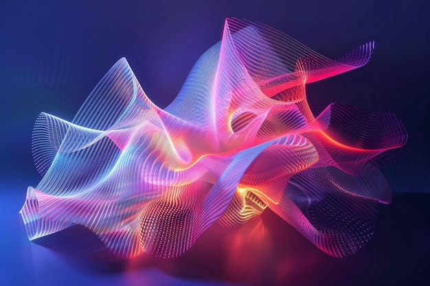 Holograma de forma abstracta en tres dimensiones