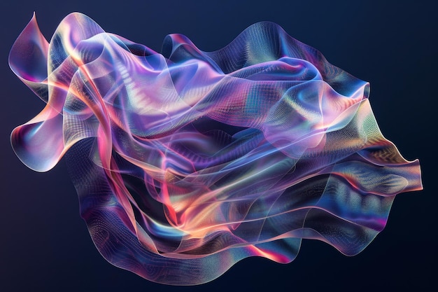 Holograma de forma abstracta en tres dimensiones