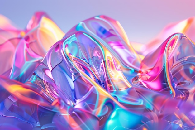 Holograma de forma abstracta en tres dimensiones