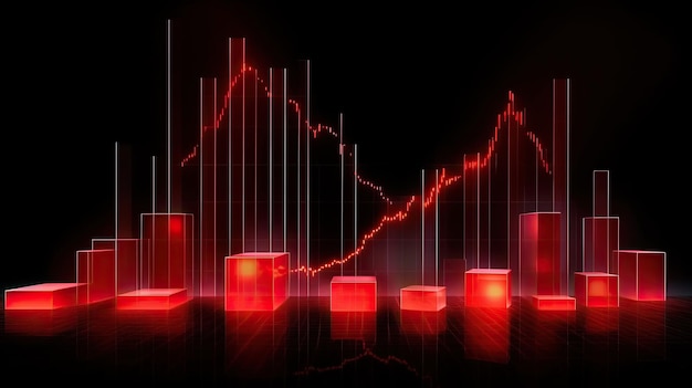 holograma Gráficos de crescimento financeiro e gráficos mostrando tendências ascendentes e aumentando ai gerado