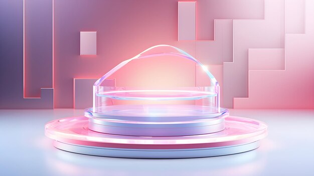 Foto hologramm-leuchtwirkungspodium für die produktdarstellung