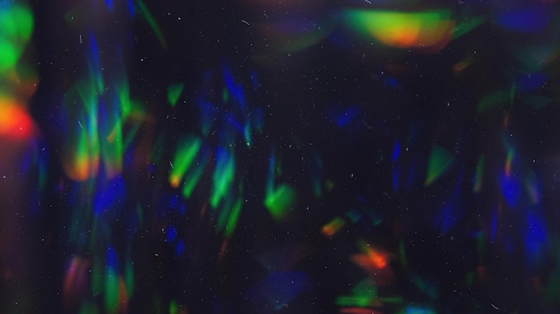 Foto holographische regenbogenflächen überlagern faszinierende textur mit lebendigen farben