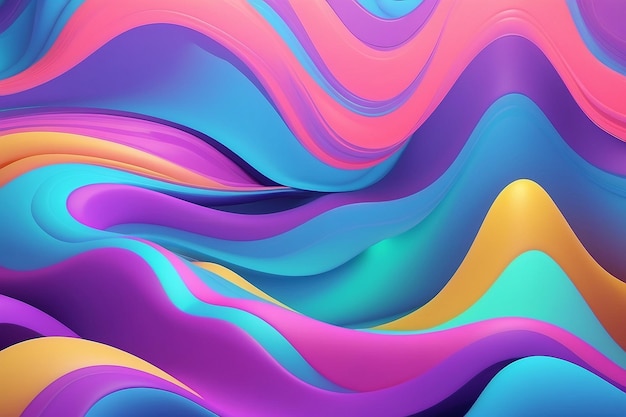Holographischer Neon-Hintergrund Farbige psychedelische Abstrakte Pastellfarben für den Hintergrund
