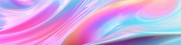 Holographisches Gradient-Neon Breites Banner Modischer Pastell-Regenbogen-Einhorn-Hintergrund Hologrammfarben flüssiger Hintergrund Durchscheinender Gradient-Neon-Holographischer Hintergrund Schimmerdruck