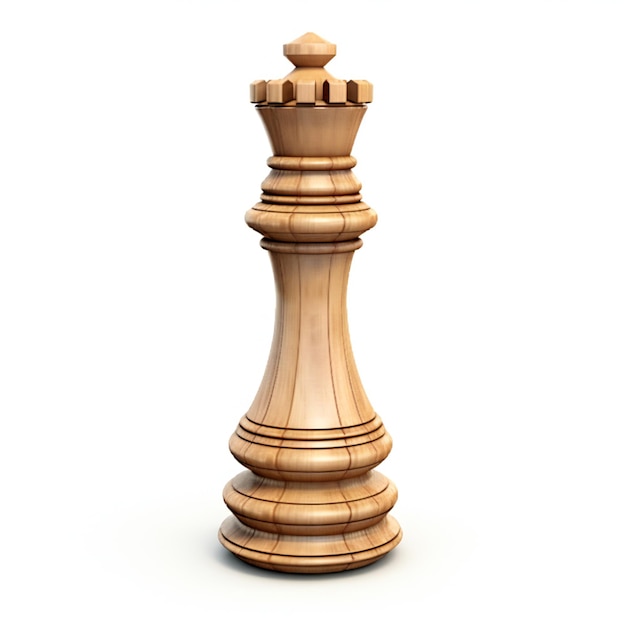 Holz-Schachfigur, isoliert auf weißem Hintergrund
