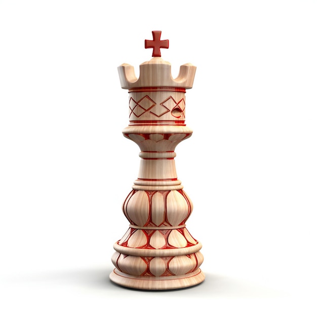 Holz-Schachkönig isoliert auf weißem Hintergrund
