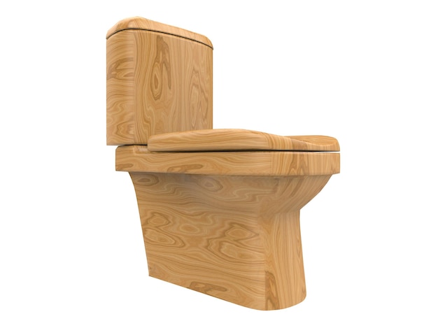 Holz-WC-Toilettenklosett 3D-Darstellung 3D-Darstellung3D-Darstellung