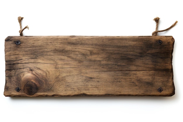 Holzbanner auf weißem Hintergrund