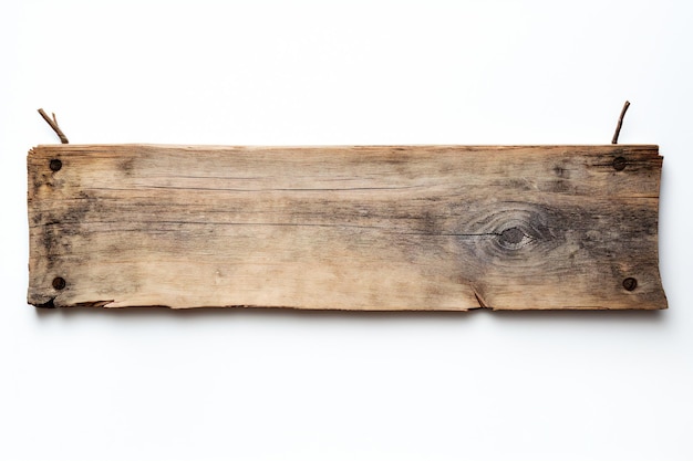 Holzbanner auf weißem Hintergrund