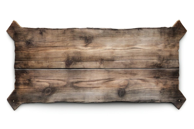 Holzbanner auf weißem Hintergrund