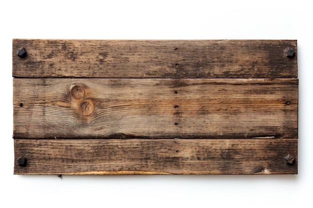 Holzbanner auf weißem Hintergrund
