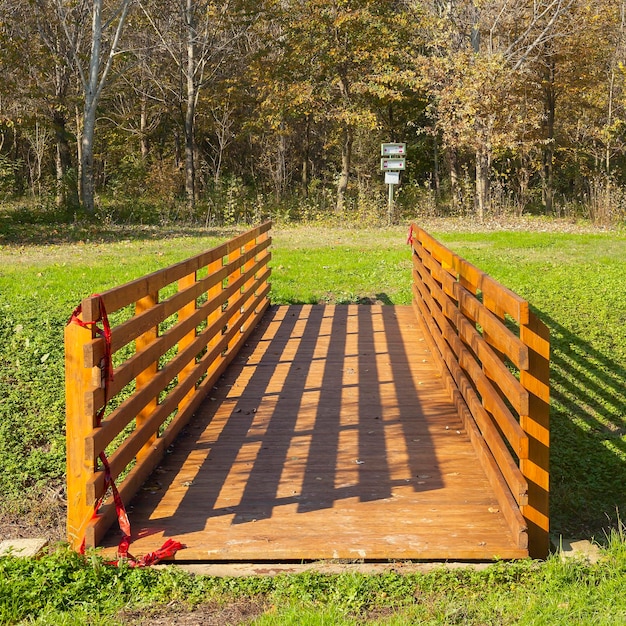 Holzbrücke im Wald