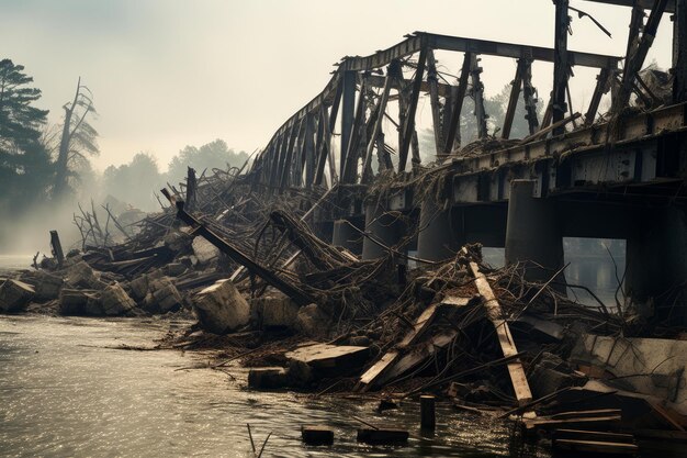 Holzbrücke über den Mossy River Generate Ai