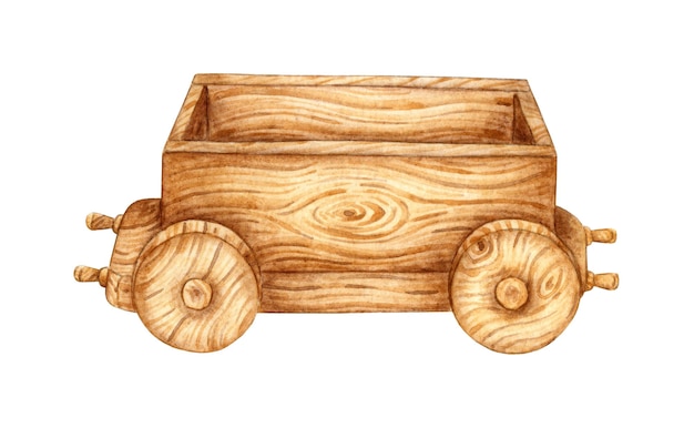 Holzgondelwagen Aquarell