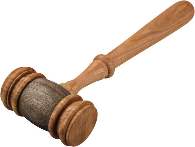 Holzhammer auf Holztisch, im Hintergrund