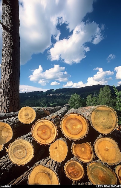 Holzhaufen auf dem Feld