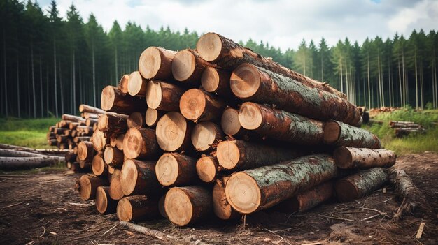 Holzhaufen im Wald