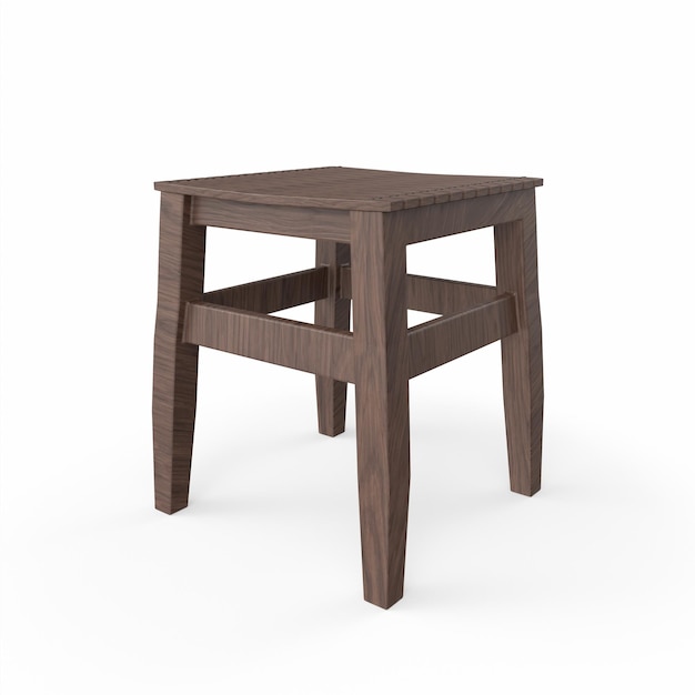 Holzhocker 3D-Modellierung