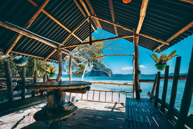 Holzhütte am Strand