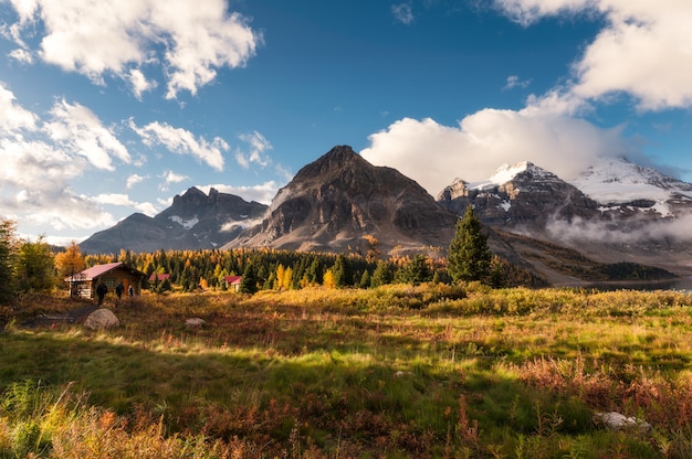 Holzhütten in kanadischen Rocky Mountains